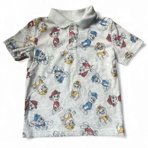 Paw Patrol Kids Polo - Jumping Beans Gray with Multicolor Paw Print